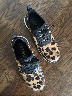 Cole Haan ZERØGRAND Leopard Print Calfhair Sneakers Women’s Size 8.5